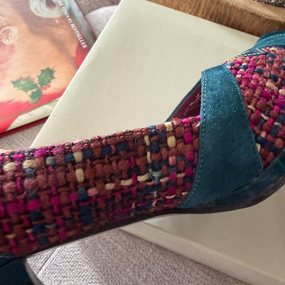 Amanda Smith Vibrant Tweed Peep Toe Heels - Picture 6 of 6